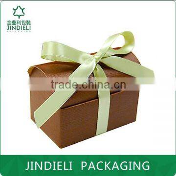 brown fancy paper packaging gift storge box with ribbon