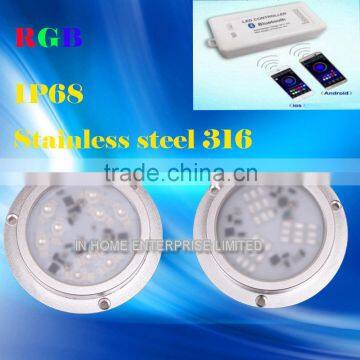 27W RGB LED marine light, underwater lighting for marine/boat/yacht/pool