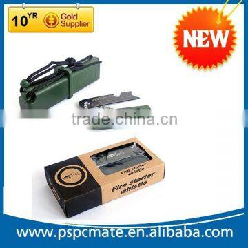 Travel Survival Kit Magnesium Fire Starter With Whistle