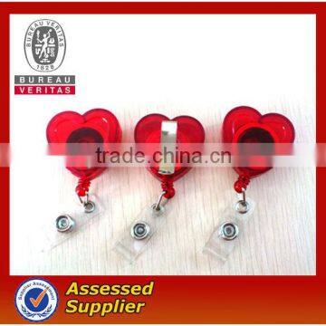 promotional heart-shaped pull ID ski pass holder