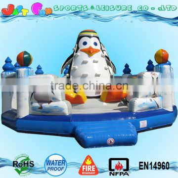 Antarctic penguins themed inflatable rock climbing wall toy