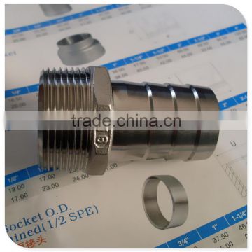 150 Pressure Rating Pipe Fitting,1" Male Hose Connector in SS 316