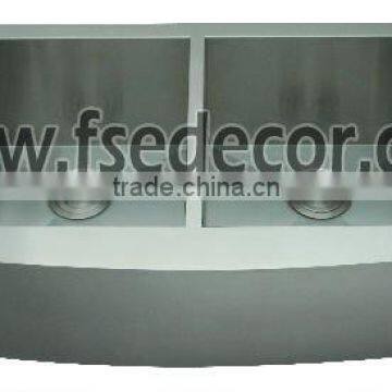 Double Bowl Square Stainless Steel Kitchen Basin