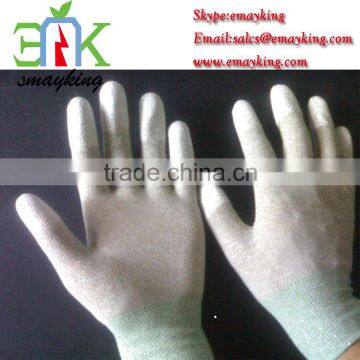 With CE certificate,Nylon cleanroom antistatic ESD Top Fit PU coated gloves