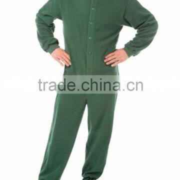 Wholesale Warm Men's Micro-polar Fleece Footed Pajama Onesie