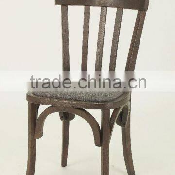 fabric seat Antique style wood dining chair/wooden armless restaurant chair(CH-272-OAK)