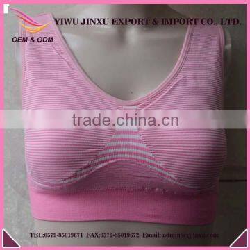 Ladies Orignal One PIece Plus Size Yogawear Seamless Compresssion Stripes Crossfit Sports Bra