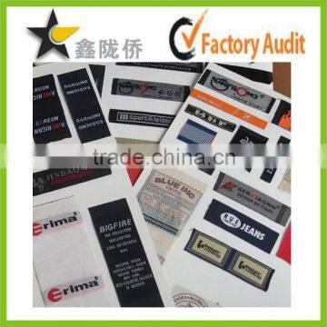 High quality factory customized 100 polyester care label