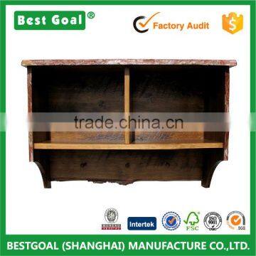 Rustic Shelf with Storage Cubbies