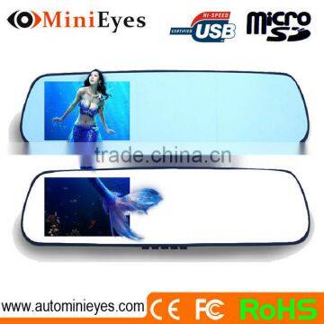 4.3'' Blue Screen Car Mirror DVR with rearview camera and car wireless reversing camera with rearview mirror