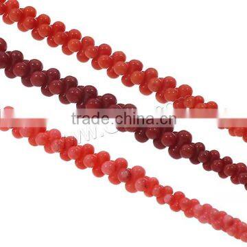 Natural Coral Beads, Barbell, graduated beads