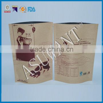 printed full color on custom laminated Kraft paper bag /natural kraft paper bag for meat