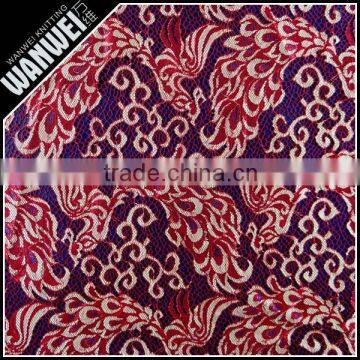 Fire Phoenix with bright beautiful new flowers style fabrics for fashion clothing nylon polyester lace fabric T-071