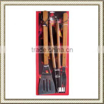 3pcs Steel steel bbq tool set on paper card