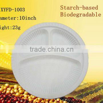 Biodegradable plastic plate with divider plastic plates & dishes