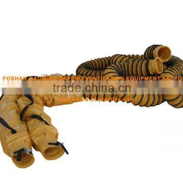 orange flexible insulated ventilation duct with hand bag