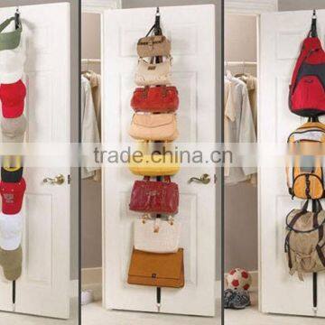 Over Door Bag Clothes Hat Rack Organizer Holder Adjustable Straps Hanger 8 Hooks