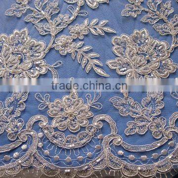 Beaded Cord Lace Fabric