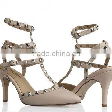 Genuine leather Showy girl high heel sandals with Superior quality