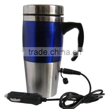 factory price, support OEM, 450ml capacity car heating electric mug, withing charger