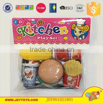 2016 lastest design plastic kids pretend food stall children play fast food toy