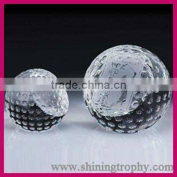 Hot Selling Ball Shape Crystal Golf Trophy