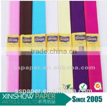 hotsale product 25g colorful crepe paper crafts for kids