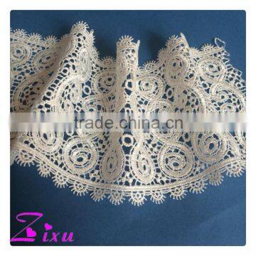 100% polyester Material and Lace Product Type big heavy embroidery lace