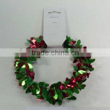 HOT SALE 9 Feet Red /Green Metallic PVC Wire Tinsel Garlands