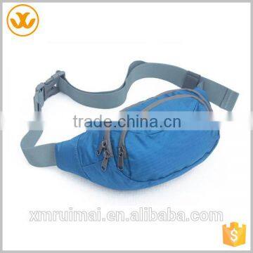 Popular blue color men running sport adjustable leather belt bag