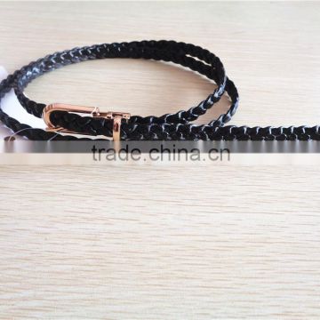 2016 fashion ladies braided pu belt webbing belts for women dress