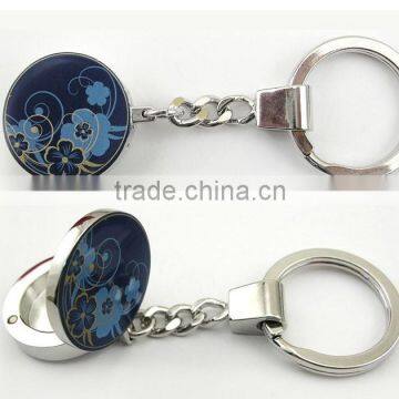 metal round shape solid perfume container /lip gloss keychain, various design, OEM designs accepted.<DKCA9204>