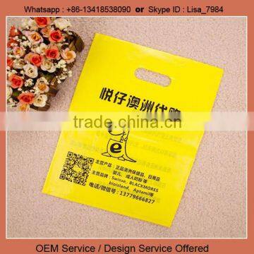 Customized Logo LDPE plastic die cut handle bag