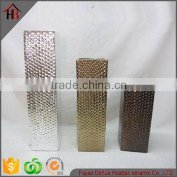 electroplating tall square ceramic flower vase sale