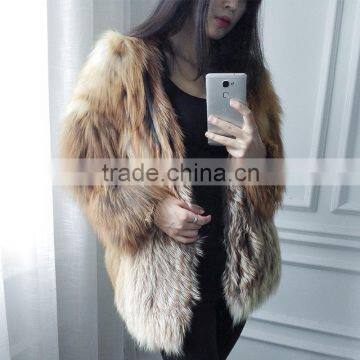 High-end fashion atmosphere fox fur coat lady long section of fox fur clothing