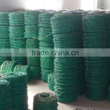 PVC coated barbed wire fence