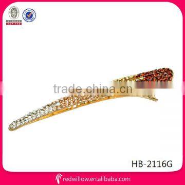 2014 Gorgeous fancy colored diamante beak hair clips