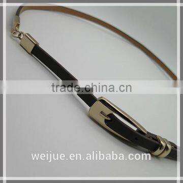 Fashionable Brown Color Leather Skinny Women Belt