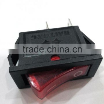 Haitong KCD3 15A 250V 2way 2pin red light on off boat copper rocker switch