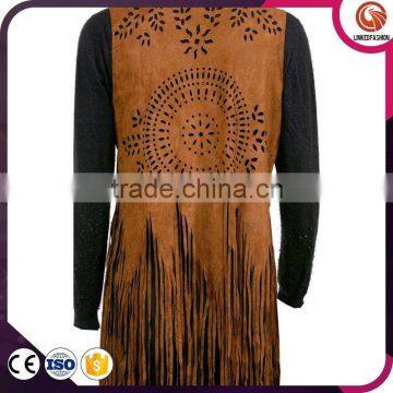 2016 New Fashionable Tassel Promotional Suede Poncho photo-5