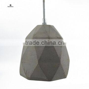 E27 Concrete Pendant Lamp,Diamond Concrete Shade with Fabric Cable,cement lamp