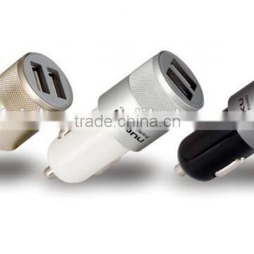 Portable dual usb car charger 2a micro usb car charger, creative design car chargers luxury