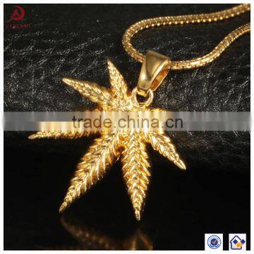 ATHENAA Couple Leaf Pendant 18k Gold Plated Yiwu Jewelry Factory Hip Hop Pendant photo-3