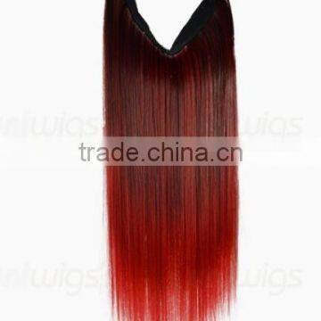 Ombre Red Straight Heat Synthetic Clip In Hair Extension