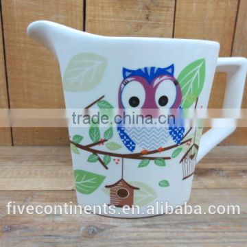 New owl decal milk jug water jug pitcher