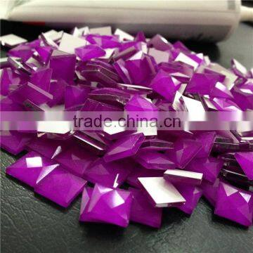 Hot Sale Opaque Purple Color Square Shape Loose Crystal Stone for Fashion Case Shaped Beads Exporter photo-2