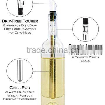 Stainless Steel Wine Chiller Stick-Best Iceless Wine Chiller - Wine Chilling Rod - Aerating Wine Pourer photo-4