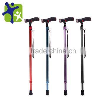 Illuminated multi-function smart cane, Ms. telescopic walking stick with radio