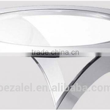 Glass Top Stainless Steel Chair Footstool