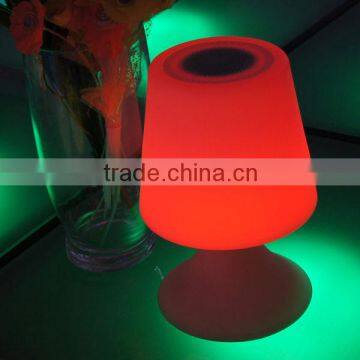 Glowing color changing mini table lamp decoration loudspeaker with in led lamp